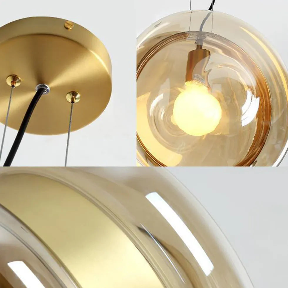 Round Colorful Glass Modern Pendant Light