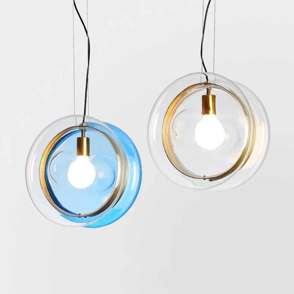 Round Colorful Glass Modern Pendant Light