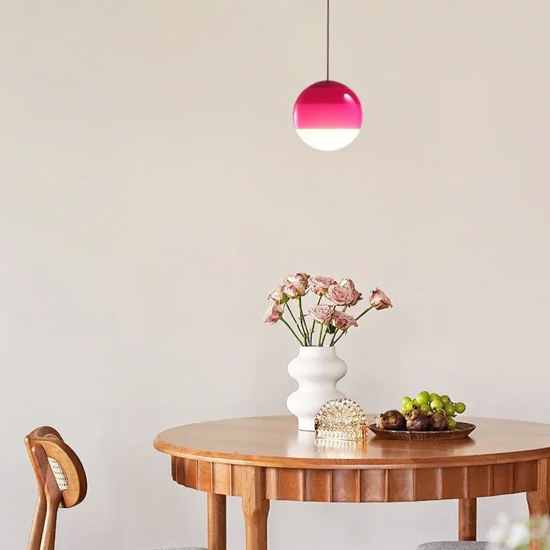 Colorful Spherical Glass Shade Modern Pendant Light