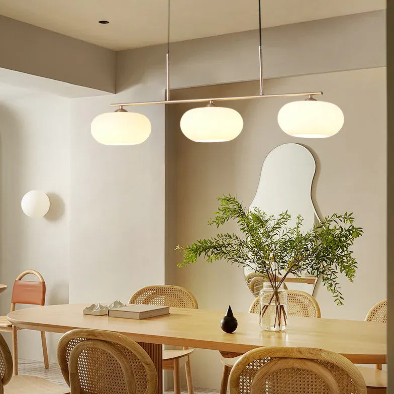 Lampadario led per cucina bianco vetro elegante