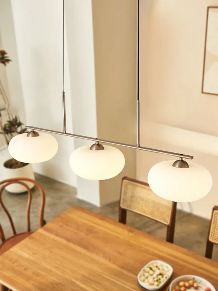 Lampadario led per cucina bianco vetro elegante