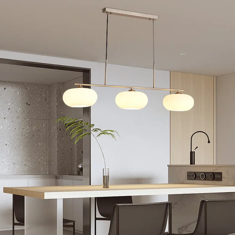 Lampadario led per cucina bianco vetro elegante