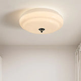 Round Glass for Bedroom White Ceiling Light