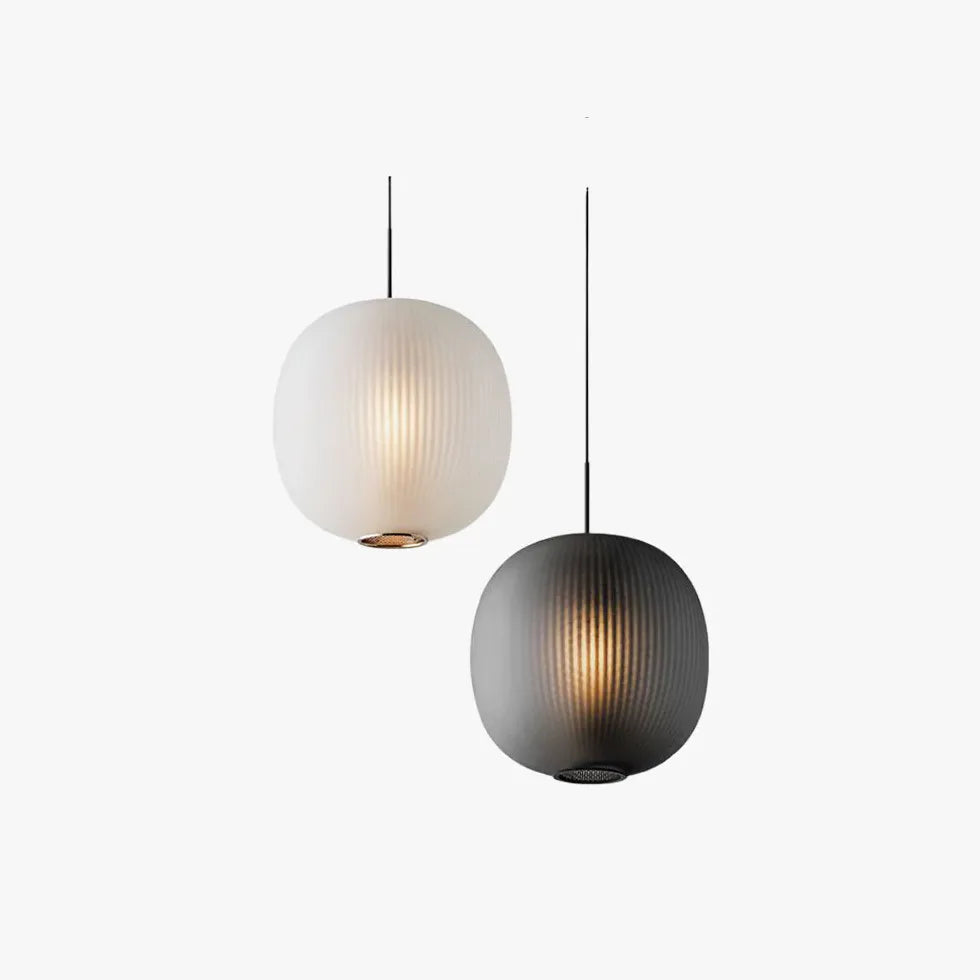 Smoky Gray Frosted Glass Pendant Light