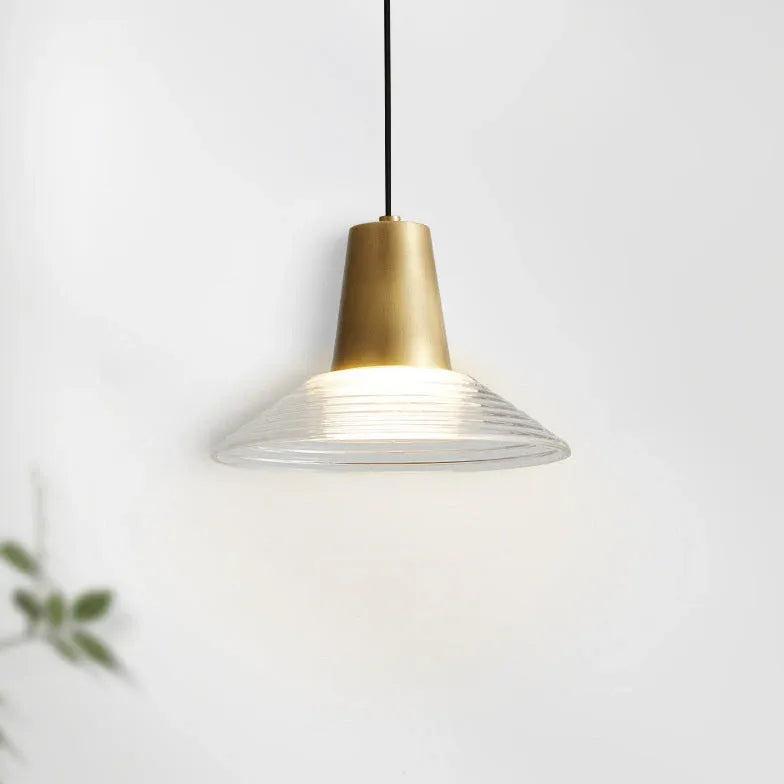 Striped Speaker Glass Industrial Pendant Light