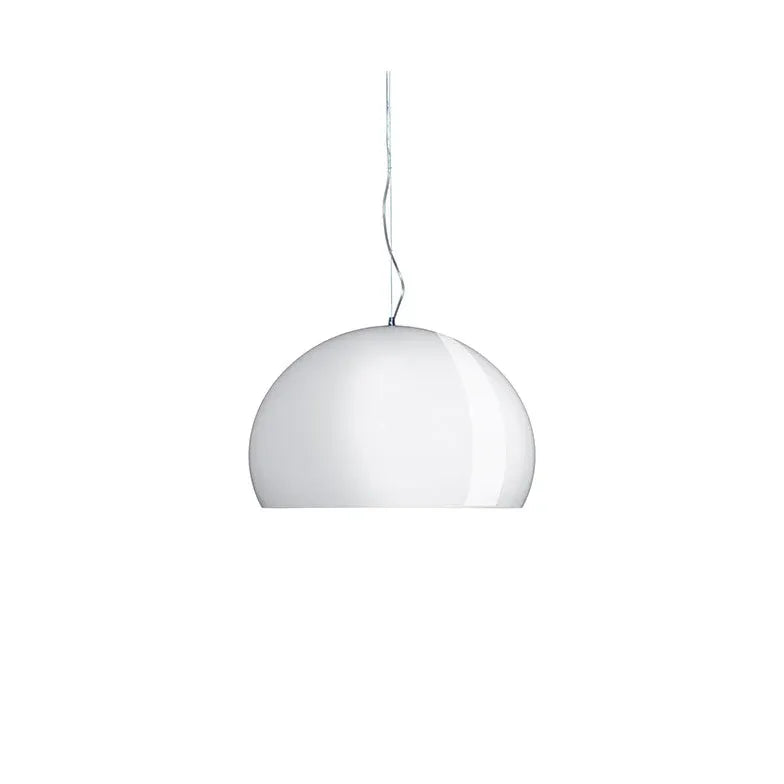 Orange Semi-Circular Glass Modern Pendant Light