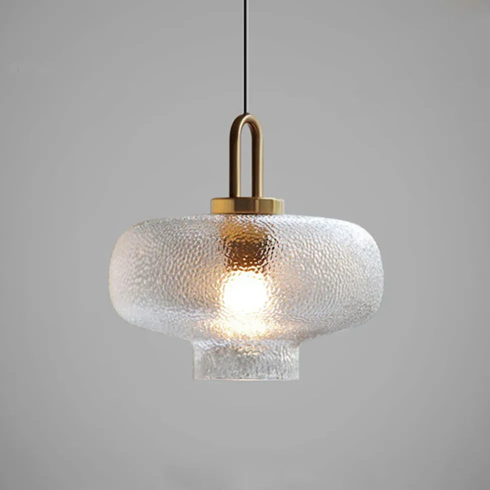 Irregular Shaped Clear Glass Vintage Pendant Light