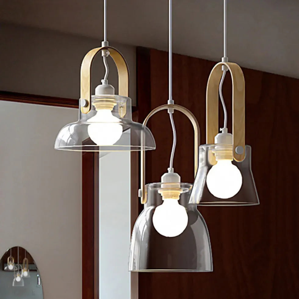 Transparent Glass Modern Dining Room Pendant Light