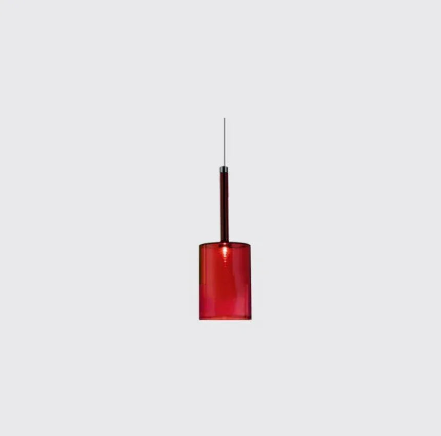 Colored Cylindrical Glass Living Room Pendant Light