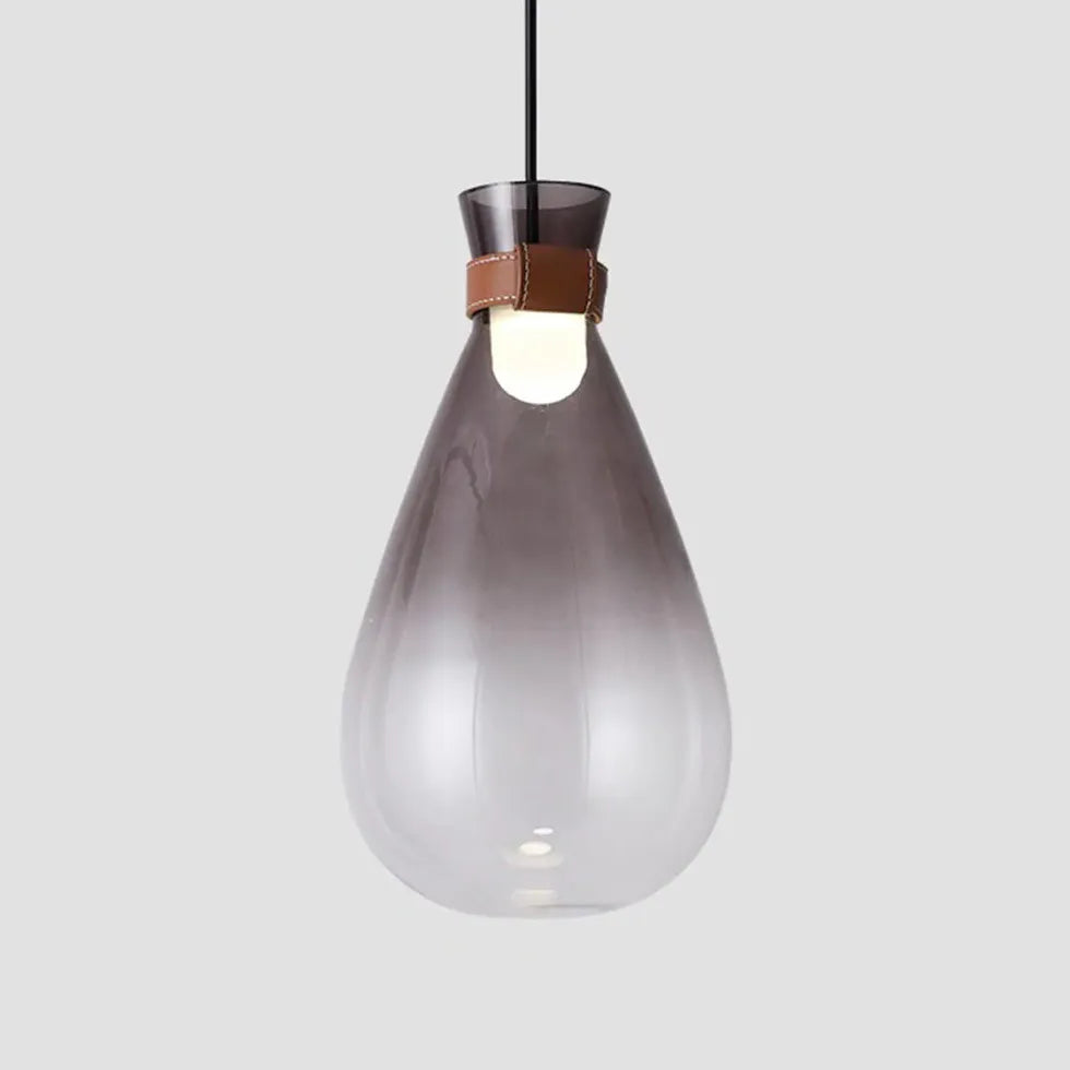 White Teardrop Shaped Glass LED Pendant Light