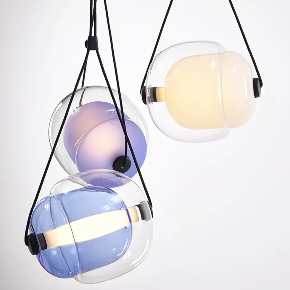 Spherical Modern Transparent Glass Pendant Light