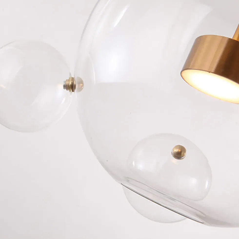 Bubble Clear Glass Gold Pendant Light