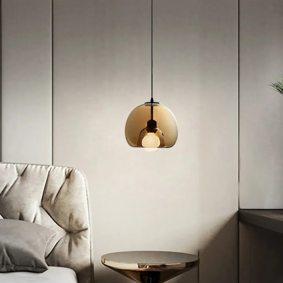 Moderno Lampadario Sfere Vetro Eleganza Trasparente