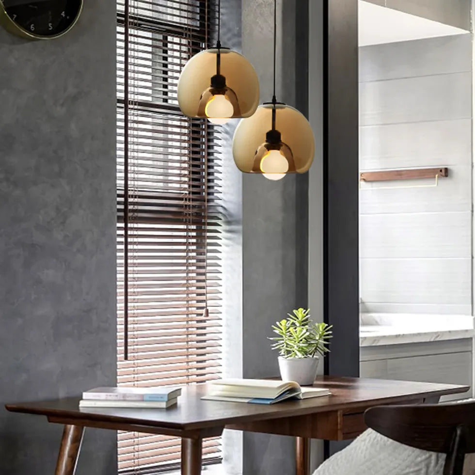 Moderno Lampadario Sfere Vetro Eleganza Trasparente