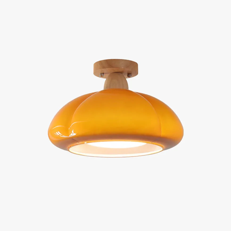 Bright Yellow Glass Modern Ceiling Light