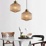 Polygonal Glass Translucent Modern Pendant Light