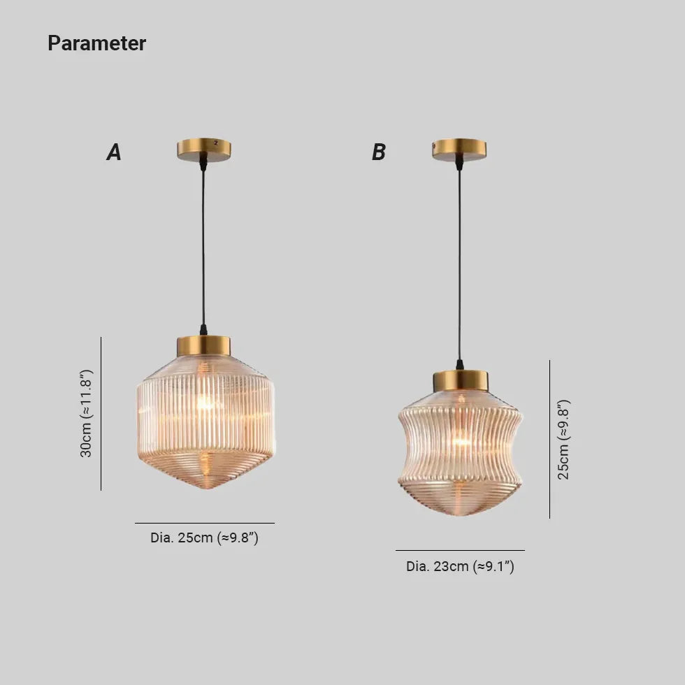 Polygonal Glass Translucent Modern Pendant Light