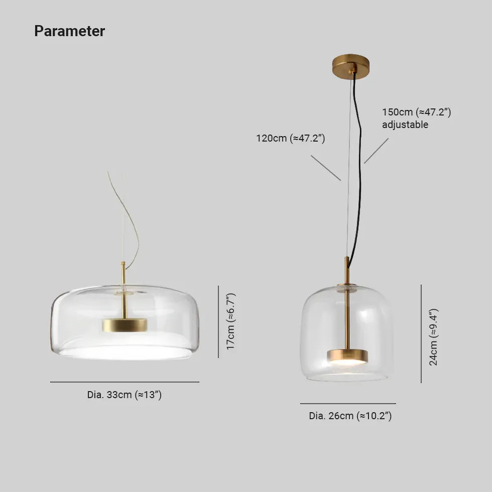 Luce a sospensione di vetro moderna da pranzo a forma di disco