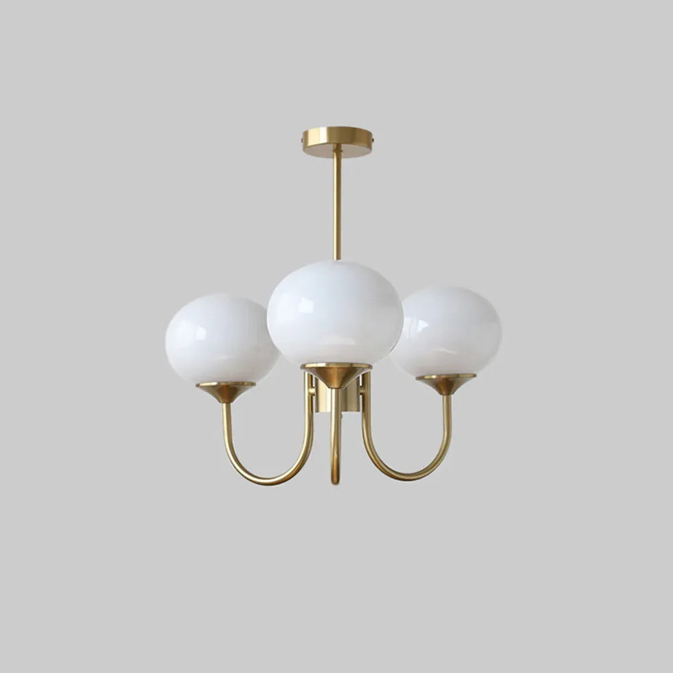 White Globe Glass Minimalist Chandelier