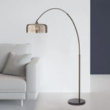 Cylindrical Glass Brown Floor Lamp