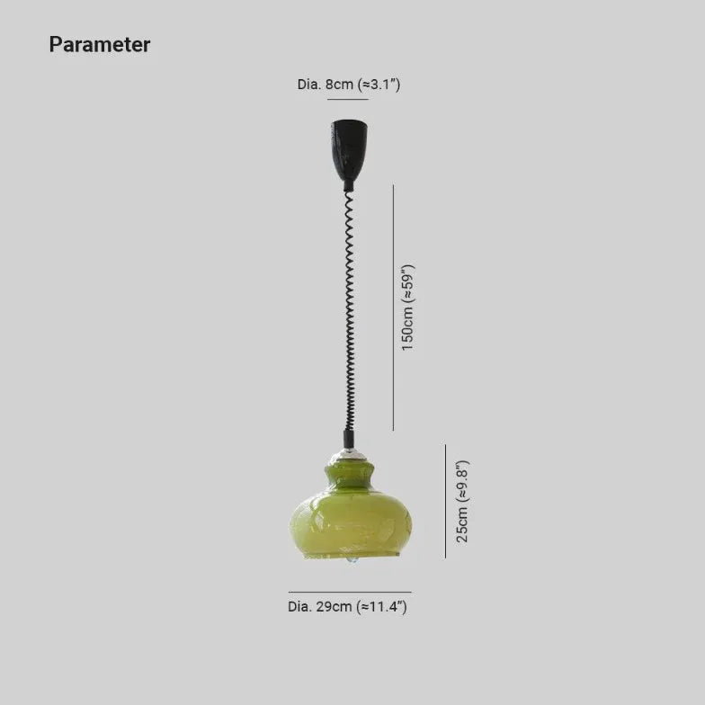 Lampadari moderni verdi forma caraffa in vetro