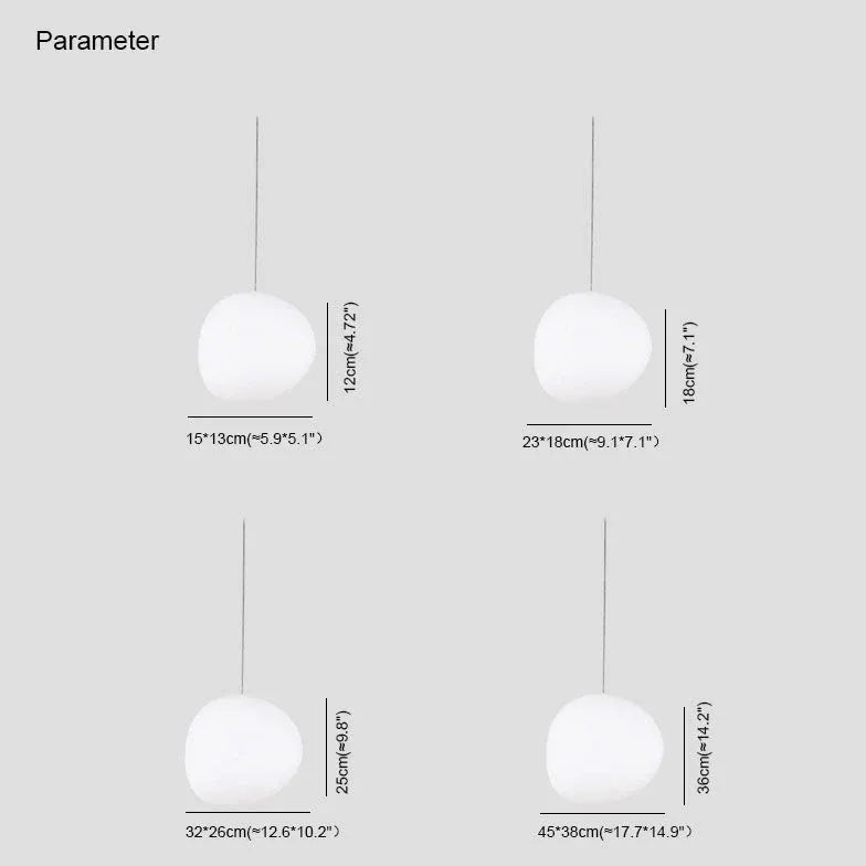 Irregular Spherical White Glass Pendant Light