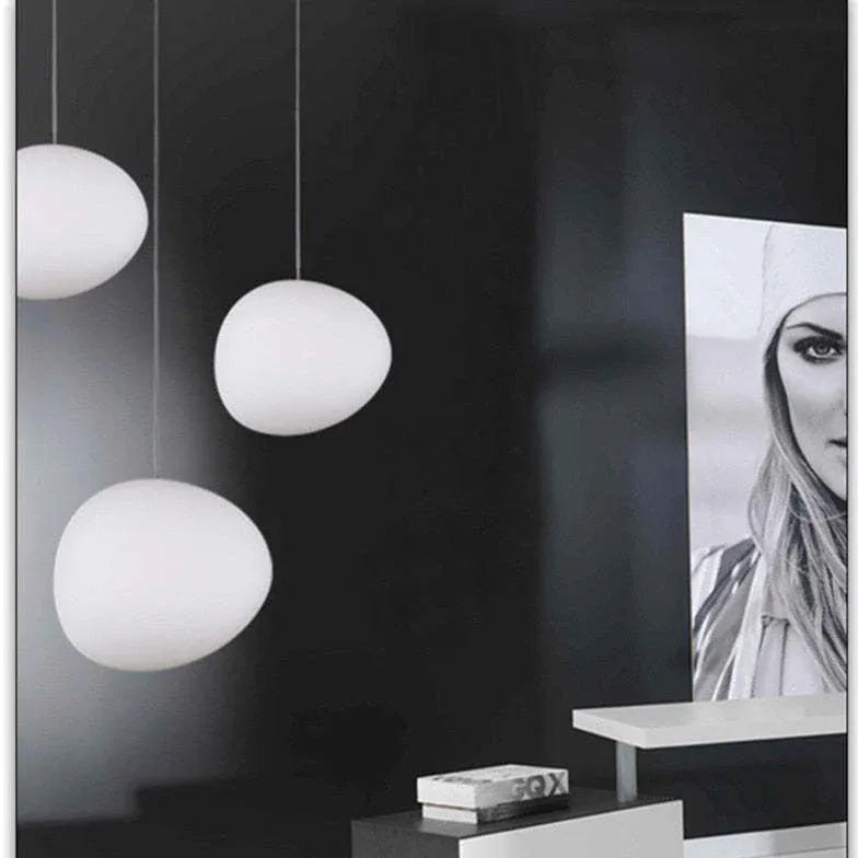 Irregular Spherical White Glass Pendant Light