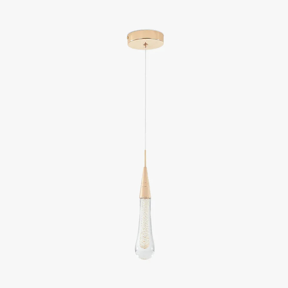 Lampadari led cucina dorati lineari goccia d'acqua