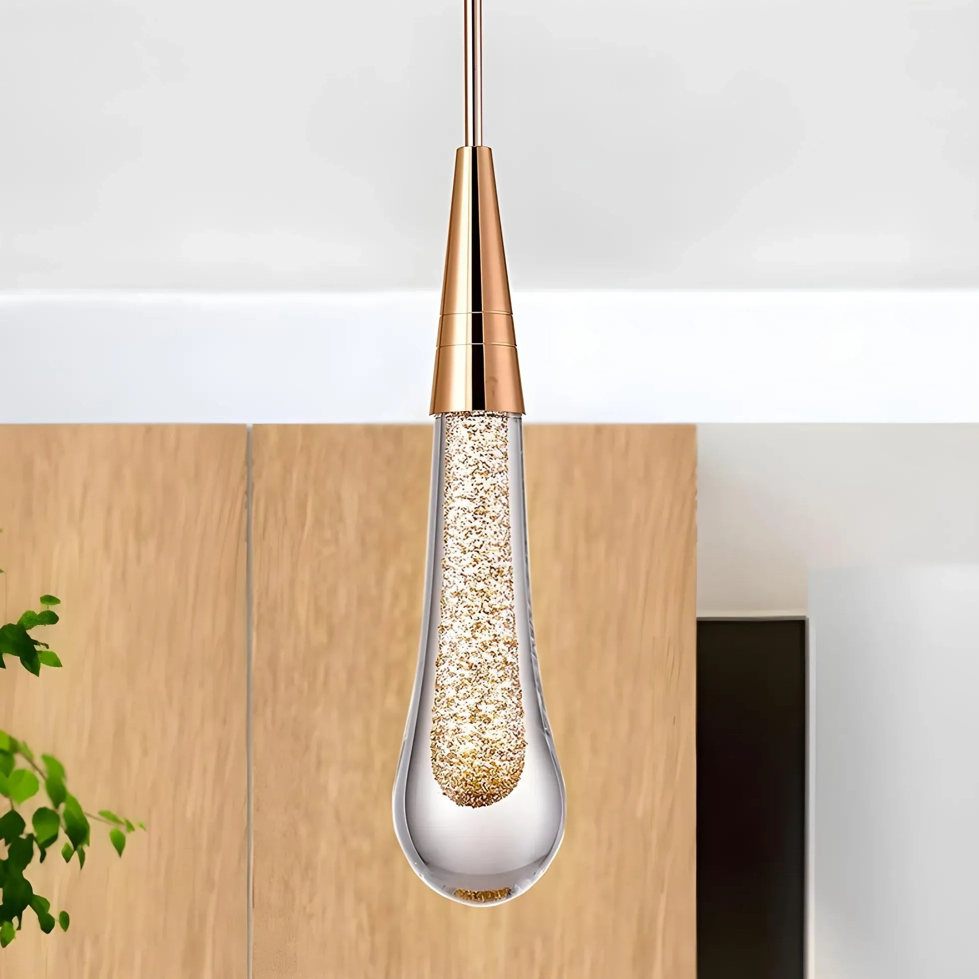 Lampadari led cucina dorati lineari goccia d'acqua