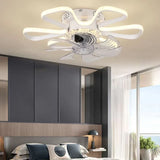 Flower-Shaped Modern LED Fan Pendant Light