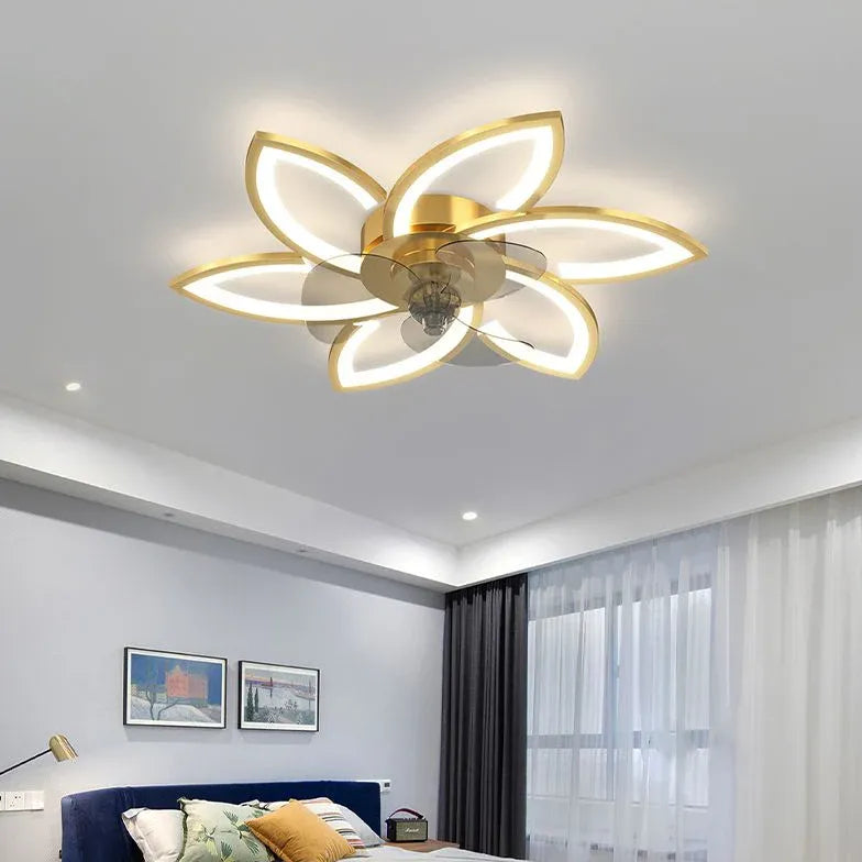 Luxury a forma di fiori a forma di fiori Luce ventilatore a soffitto moderno