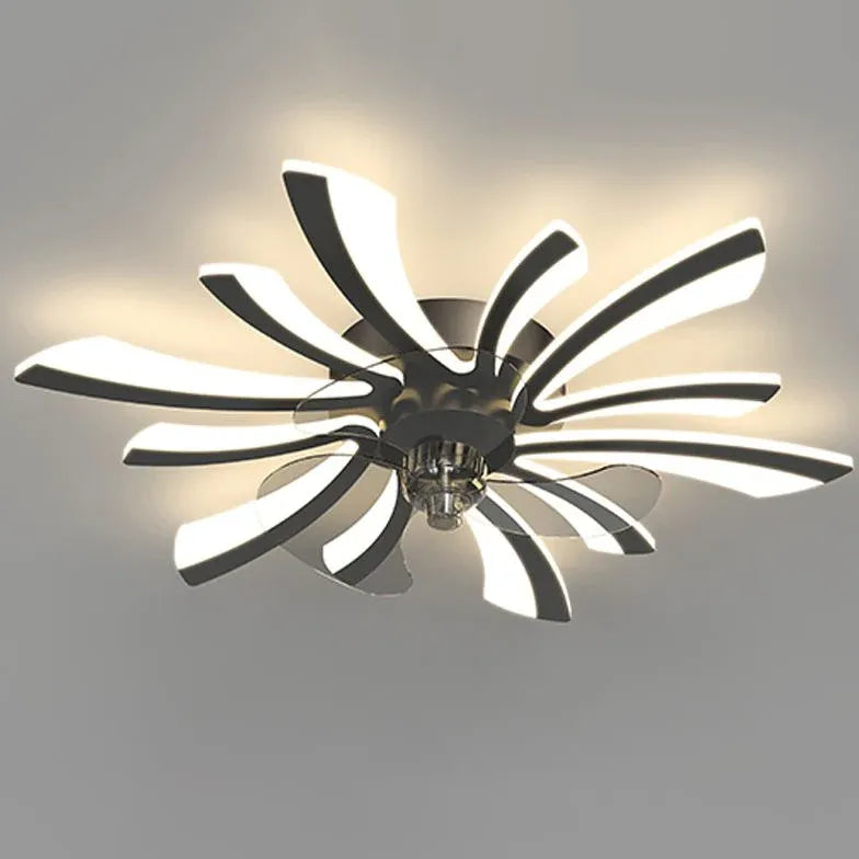 Luxury a forma di fiori a forma di fiori Luce ventilatore a soffitto moderno