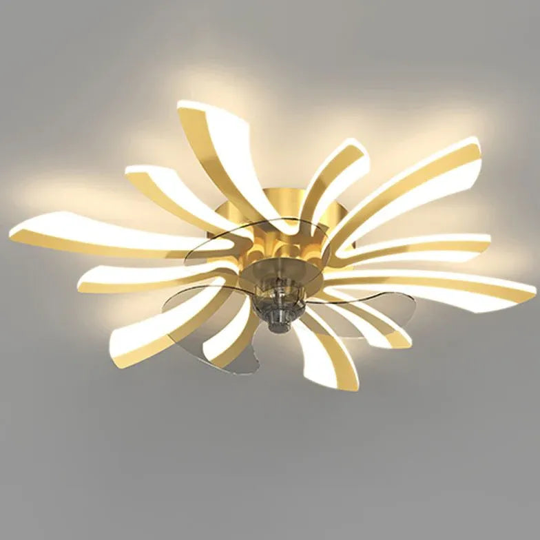 Luxury a forma di fiori a forma di fiori Luce ventilatore a soffitto moderno