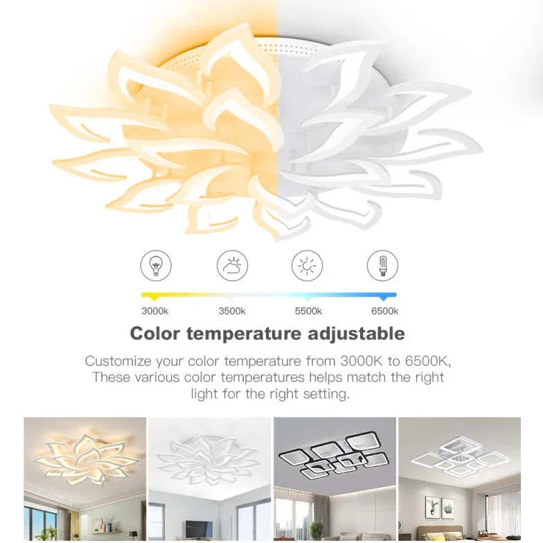 Petal-Shaped White Living Room Ceiling Light