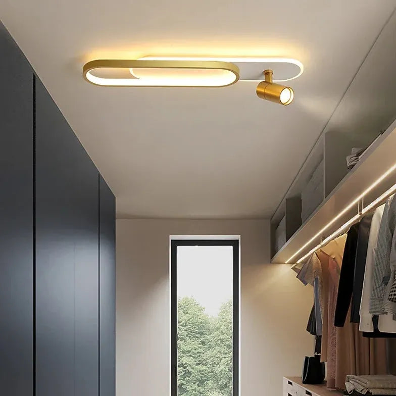 Oval Black Frame LED Modern Ceiling Light