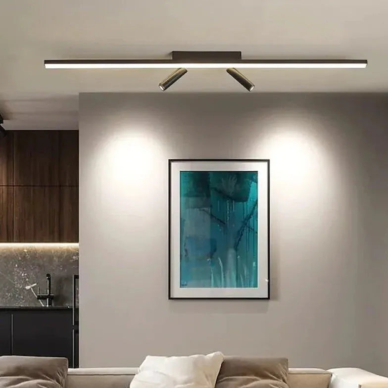 Linear Black LED Living Room Ceiling Light