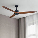 Three-Blade Streamlined Wooden Ceiling Fan Light