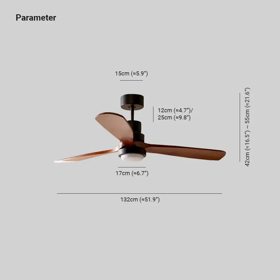 Ventilatore a pala con luce Soggiorno in legno