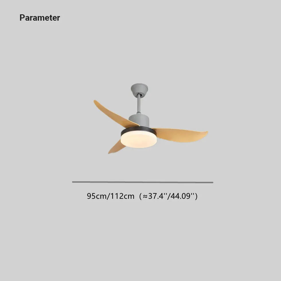 Curved Blade Modern Dining Room Fan Light