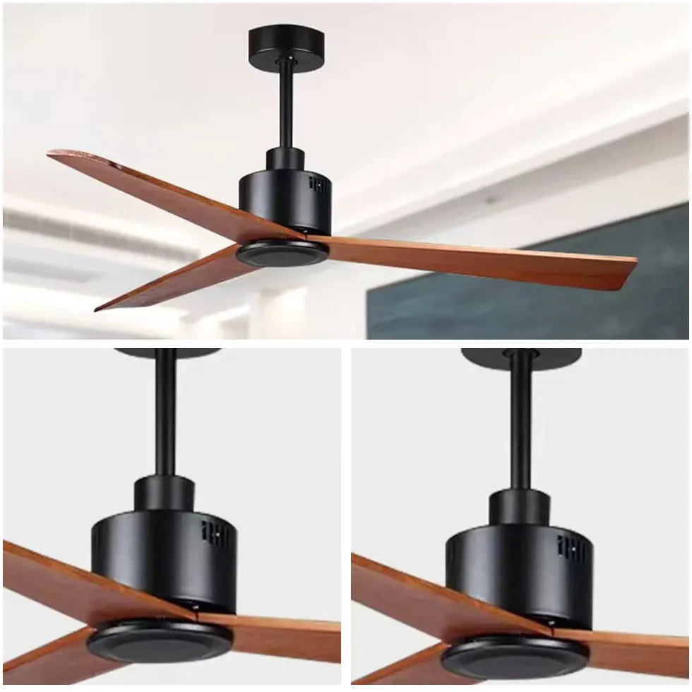 Ventilatore con luce vortice in cucina legno