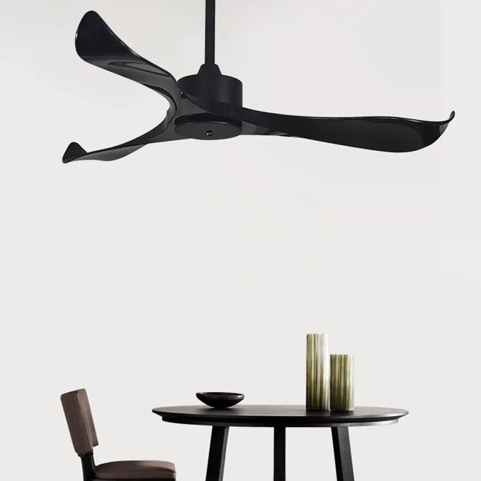 Sleek Black Modern Kitchen Ceiling Fan Light