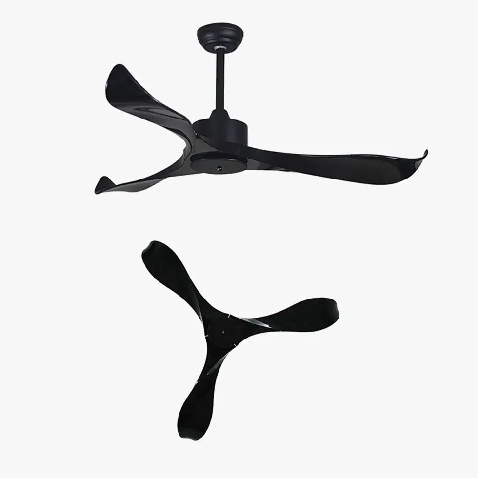 Sleek Black Modern Kitchen Ceiling Fan Light