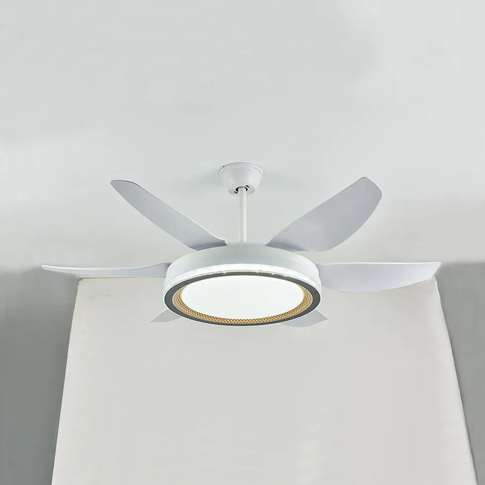 Pala Ventilatore Con Luce Elegante Moderno Bianco