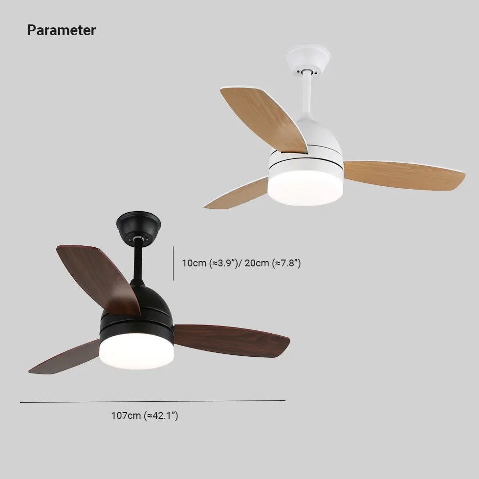 Three-Blade Modern Dining Room Fan Light