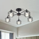 Geometric Metal Frame Black Industrial Pendant Light