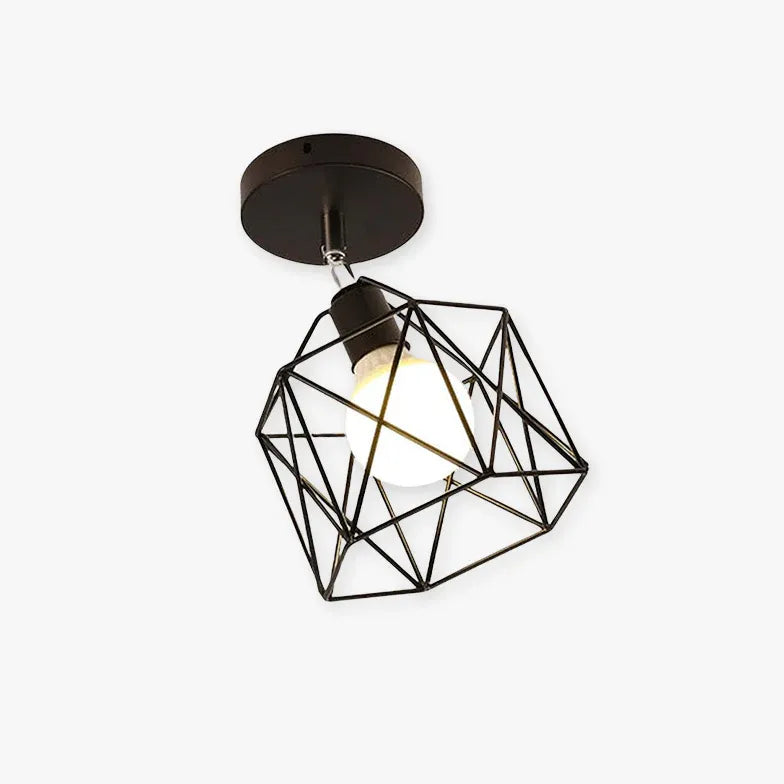 Geometric Metal Frame Black Modern Ceiling Light