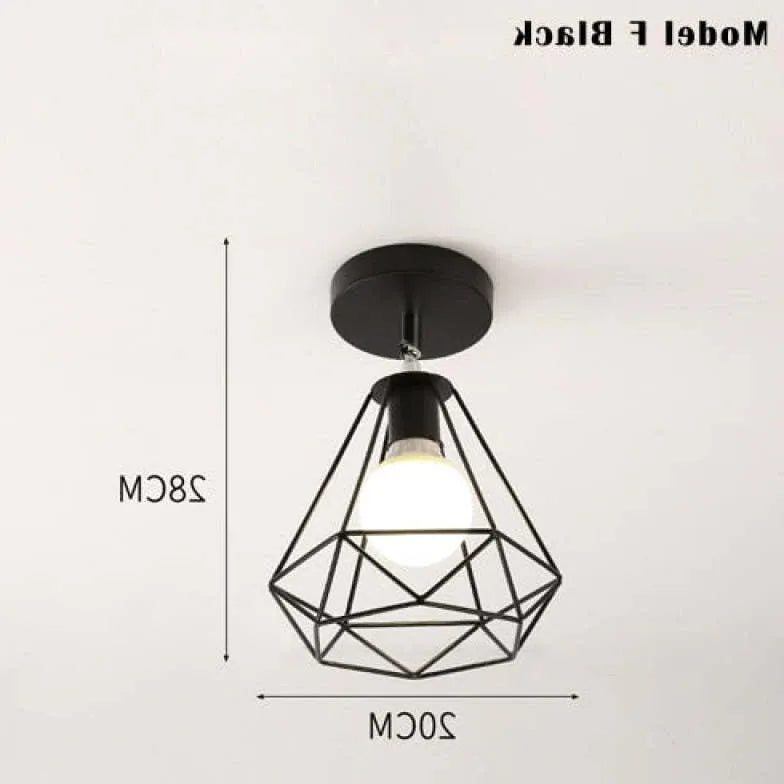 Geometric Metal Frame Black Modern Ceiling Light