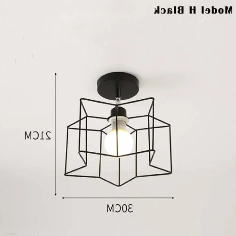 Geometric Metal Frame Black Modern Ceiling Light