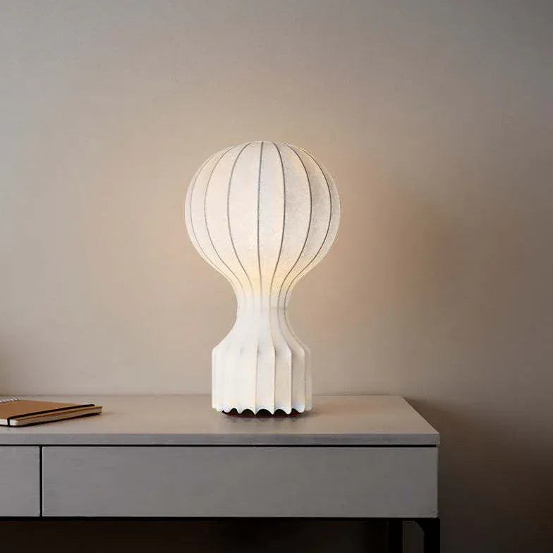 White Rounded Balloon-Shaped Minimalist Table Lamp