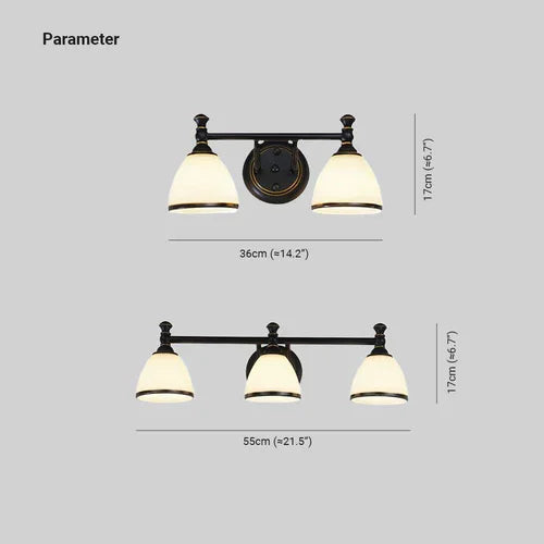 Applique 2 Luci da Parete in Metallo Nero e Bianco